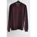 100% Wool Pure Colour V-Neck Kint Pullover Sweater for Man